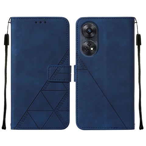 Custodia Portafoglio In Pelle Cover con Supporto YB4 per Oppo Reno8 T 4G Blu