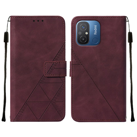 Custodia Portafoglio In Pelle Cover con Supporto YB4 per Xiaomi Redmi 11A 4G Rosso