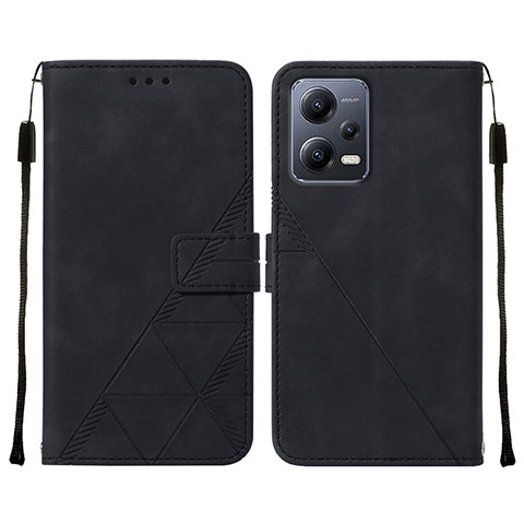 Custodia Portafoglio In Pelle Cover con Supporto YB4 per Xiaomi Redmi Note 12 5G Nero