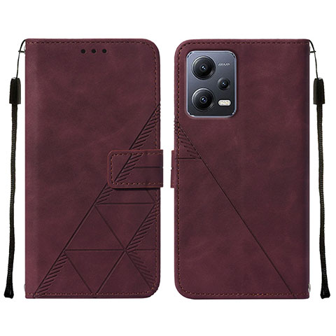 Custodia Portafoglio In Pelle Cover con Supporto YB4 per Xiaomi Redmi Note 12 5G Rosso