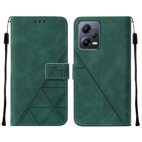 Custodia Portafoglio In Pelle Cover con Supporto YB4 per Xiaomi Redmi Note 12 5G Verde