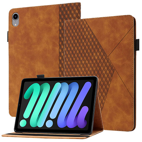 Custodia Portafoglio In Pelle Cover con Supporto YX1 per Apple iPad Mini 6 Marrone