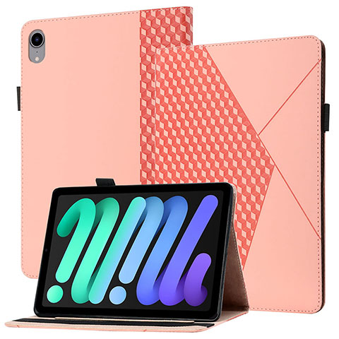 Custodia Portafoglio In Pelle Cover con Supporto YX1 per Apple iPad Mini 6 Oro Rosa