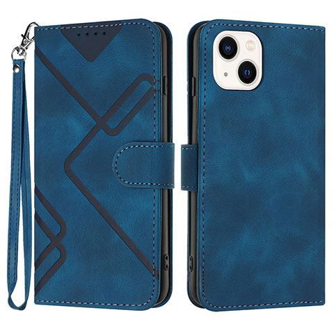 Custodia Portafoglio In Pelle Cover con Supporto YX1 per Apple iPhone 13 Blu