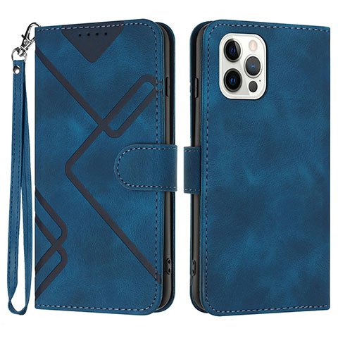 Custodia Portafoglio In Pelle Cover con Supporto YX1 per Apple iPhone 13 Pro Blu