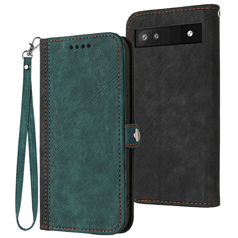 Custodia Portafoglio In Pelle Cover con Supporto YX1 per Google Pixel 6a 5G Verde