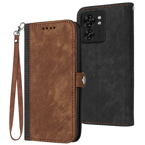 Custodia Portafoglio In Pelle Cover con Supporto YX1 per Motorola Moto Edge (2023) 5G Marrone