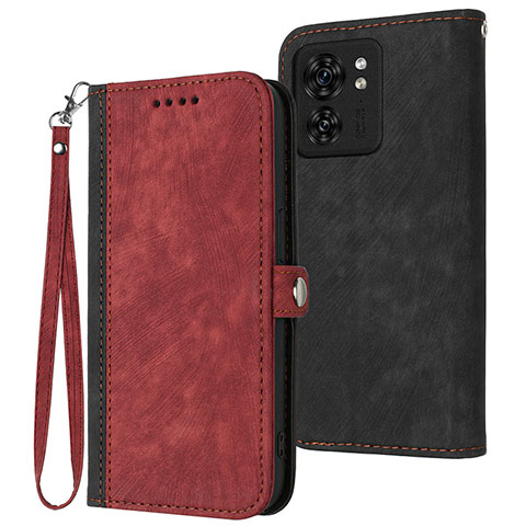 Custodia Portafoglio In Pelle Cover con Supporto YX1 per Motorola Moto Edge 40 5G Rosso