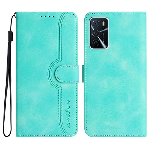 Custodia Portafoglio In Pelle Cover con Supporto YX1 per Oppo A16 Verde