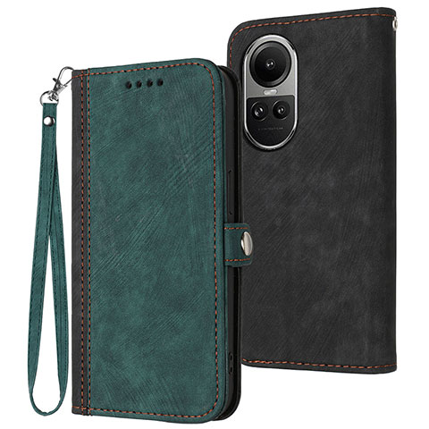 Custodia Portafoglio In Pelle Cover con Supporto YX1 per Oppo Reno10 Pro 5G Verde