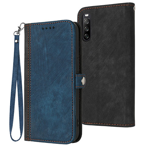 Custodia Portafoglio In Pelle Cover con Supporto YX1 per Sony Xperia 10 IV Blu