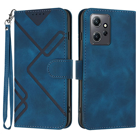 Custodia Portafoglio In Pelle Cover con Supporto YX1 per Xiaomi Redmi Note 12 4G Blu