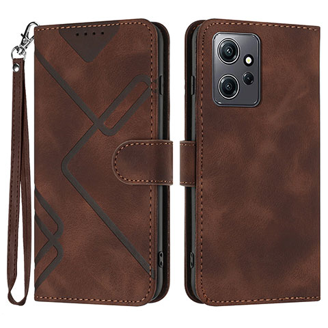 Custodia Portafoglio In Pelle Cover con Supporto YX1 per Xiaomi Redmi Note 12 4G Marrone