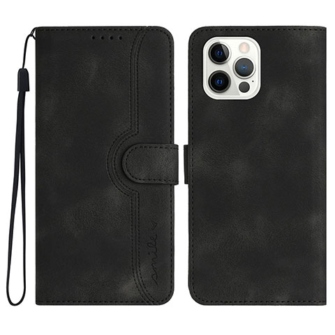 Custodia Portafoglio In Pelle Cover con Supporto YX2 per Apple iPhone 13 Pro Nero