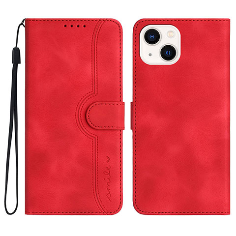 Custodia Portafoglio In Pelle Cover con Supporto YX2 per Apple iPhone 13 Rosso Rosa