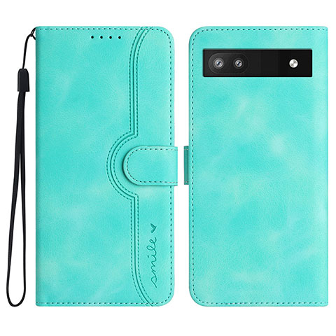 Custodia Portafoglio In Pelle Cover con Supporto YX2 per Google Pixel 6a 5G Verde