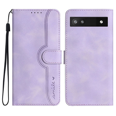 Custodia Portafoglio In Pelle Cover con Supporto YX2 per Google Pixel 6a 5G Viola