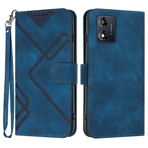 Custodia Portafoglio In Pelle Cover con Supporto YX2 per Motorola Moto E13 Blu