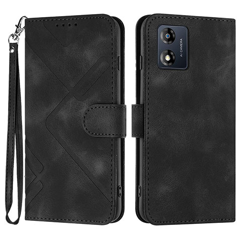 Custodia Portafoglio In Pelle Cover con Supporto YX2 per Motorola Moto E13 Nero