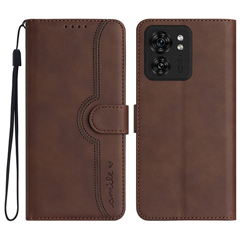 Custodia Portafoglio In Pelle Cover con Supporto YX2 per Motorola Moto Edge (2023) 5G Marrone