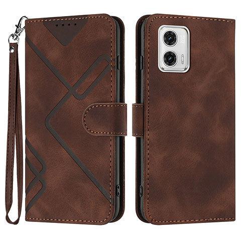 Custodia Portafoglio In Pelle Cover con Supporto YX2 per Motorola Moto G53j 5G Marrone