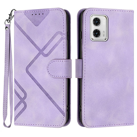 Custodia Portafoglio In Pelle Cover con Supporto YX2 per Motorola Moto G53j 5G Viola