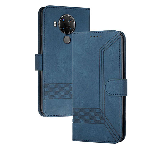 Custodia Portafoglio In Pelle Cover con Supporto YX2 per Nokia C300 Blu