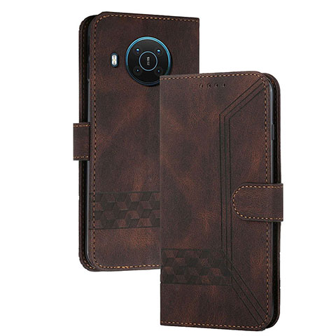 Custodia Portafoglio In Pelle Cover con Supporto YX2 per Nokia X10 Marrone