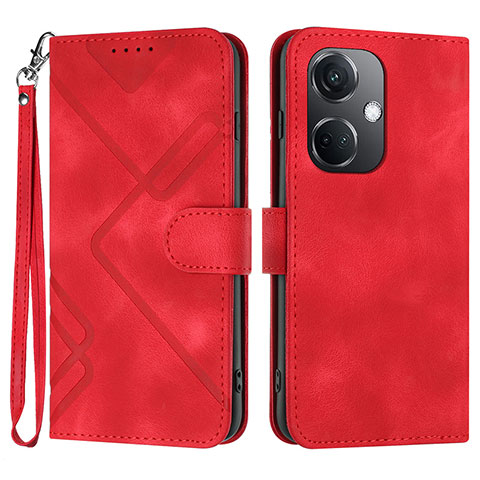 Custodia Portafoglio In Pelle Cover con Supporto YX2 per Oppo K11 5G Rosso