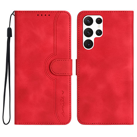 Custodia Portafoglio In Pelle Cover con Supporto YX2 per Samsung Galaxy S24 Ultra 5G Rosso