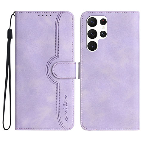 Custodia Portafoglio In Pelle Cover con Supporto YX2 per Samsung Galaxy S24 Ultra 5G Viola