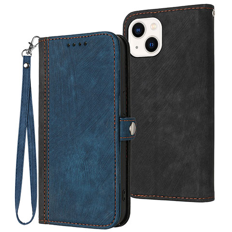 Custodia Portafoglio In Pelle Cover con Supporto YX3 per Apple iPhone 14 Blu