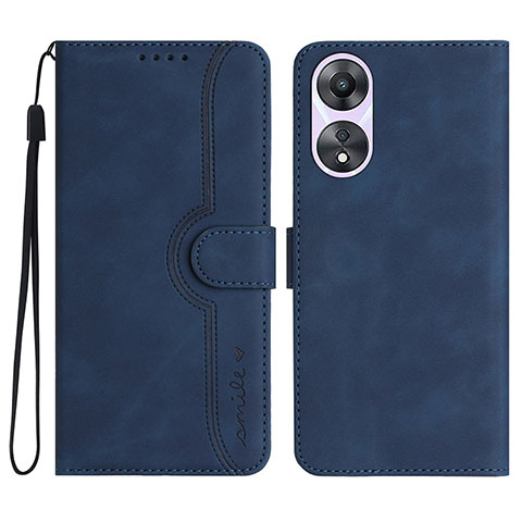 Custodia Portafoglio In Pelle Cover con Supporto YX3 per Oppo A78 4G Blu