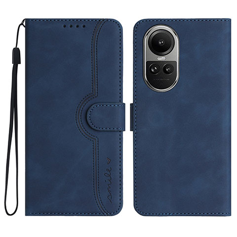 Custodia Portafoglio In Pelle Cover con Supporto YX3 per Oppo Reno10 5G Blu