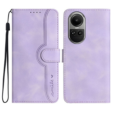 Custodia Portafoglio In Pelle Cover con Supporto YX3 per Oppo Reno10 5G Viola