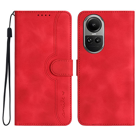 Custodia Portafoglio In Pelle Cover con Supporto YX3 per Oppo Reno10 Pro 5G Rosso