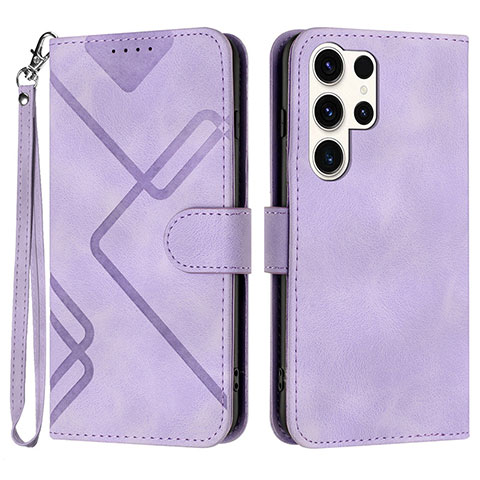 Custodia Portafoglio In Pelle Cover con Supporto YX3 per Samsung Galaxy S23 Ultra 5G Viola