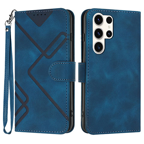 Custodia Portafoglio In Pelle Cover con Supporto YX3 per Samsung Galaxy S24 Ultra 5G Blu