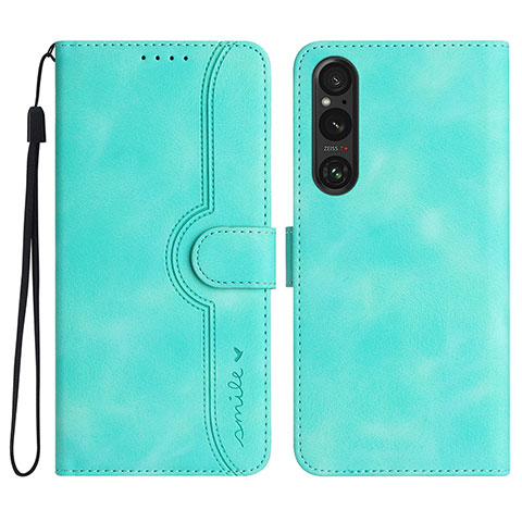 Custodia Portafoglio In Pelle Cover con Supporto YX3 per Sony Xperia 1 V Verde