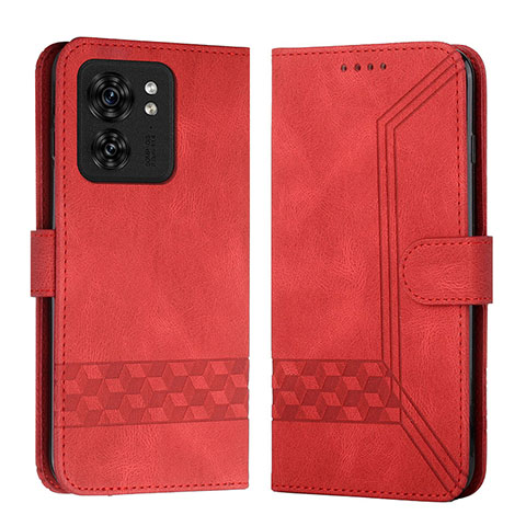 Custodia Portafoglio In Pelle Cover con Supporto YX4 per Motorola Moto Edge (2023) 5G Rosso