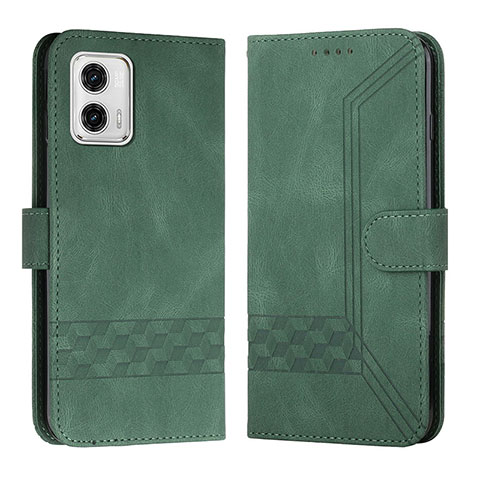 Custodia Portafoglio In Pelle Cover con Supporto YX4 per Motorola Moto G53 5G Verde