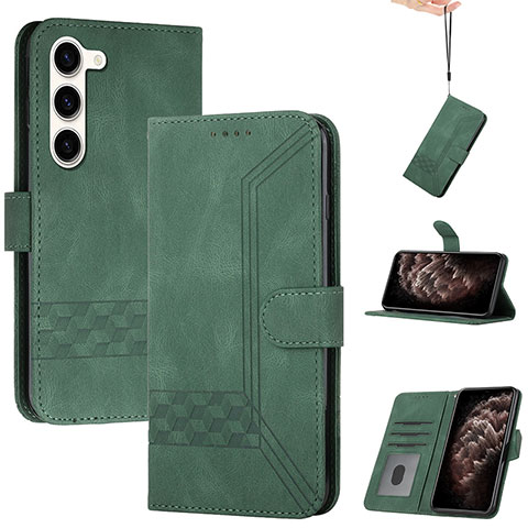 Custodia Portafoglio In Pelle Cover con Supporto YX4 per Samsung Galaxy S23 Plus 5G Verde