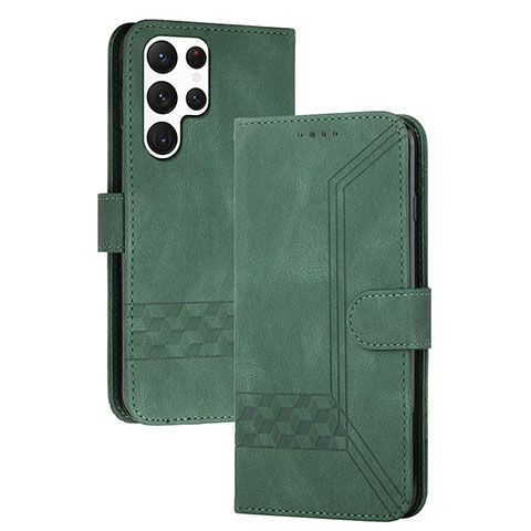 Custodia Portafoglio In Pelle Cover con Supporto YX4 per Samsung Galaxy S24 Ultra 5G Verde