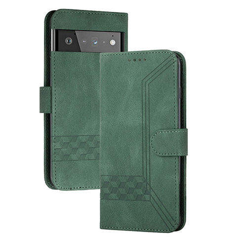 Custodia Portafoglio In Pelle Cover con Supporto YX5 per Google Pixel 6 5G Verde