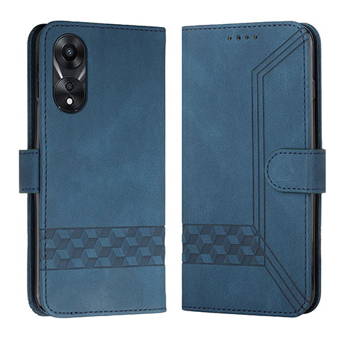 Custodia Portafoglio In Pelle Cover con Supporto YX5 per Oppo A58 4G Blu