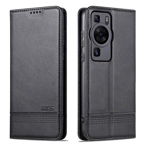 Custodia Portafoglio In Pelle Cover con Supporto YZ1 per Huawei P60 Nero