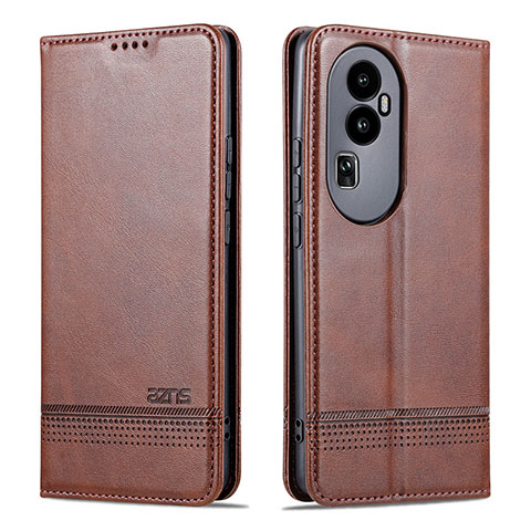 Custodia Portafoglio In Pelle Cover con Supporto YZ1 per Oppo Reno10 Pro+ Plus 5G Marrone