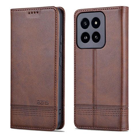 Custodia Portafoglio In Pelle Cover con Supporto YZ1 per Xiaomi Mi 14 Pro 5G Marrone