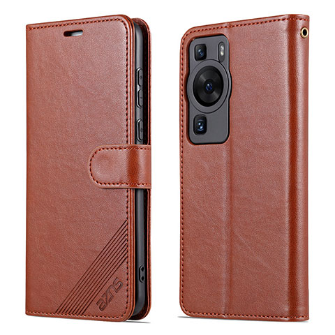 Custodia Portafoglio In Pelle Cover con Supporto YZ3 per Huawei P60 Pro Marrone