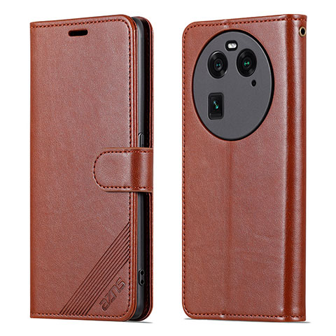 Custodia Portafoglio In Pelle Cover con Supporto YZ4 per Oppo Find X6 Pro 5G Marrone